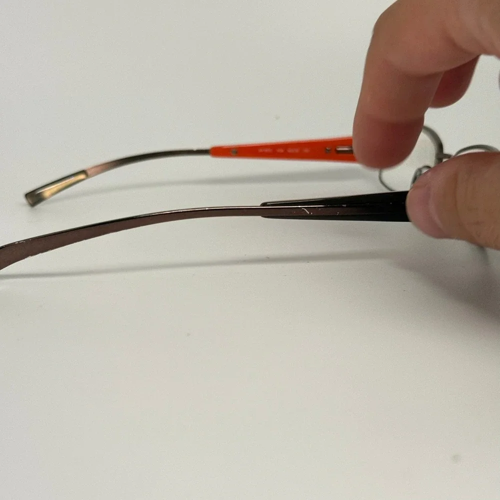 DKNY DY 5570 1034 Brown Orange Rectangular Metal Eyeglass Frames 52-16-135